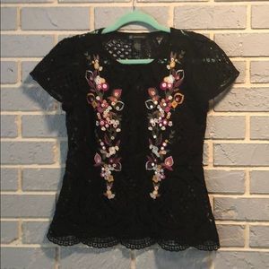 Inc international concept sheer flower blouse SM
